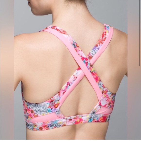 Lululemon Run: Stuff Your Bra II Flowabunga Mini Multi / Bleached Coral Sz 10! - Picture 2 of 12